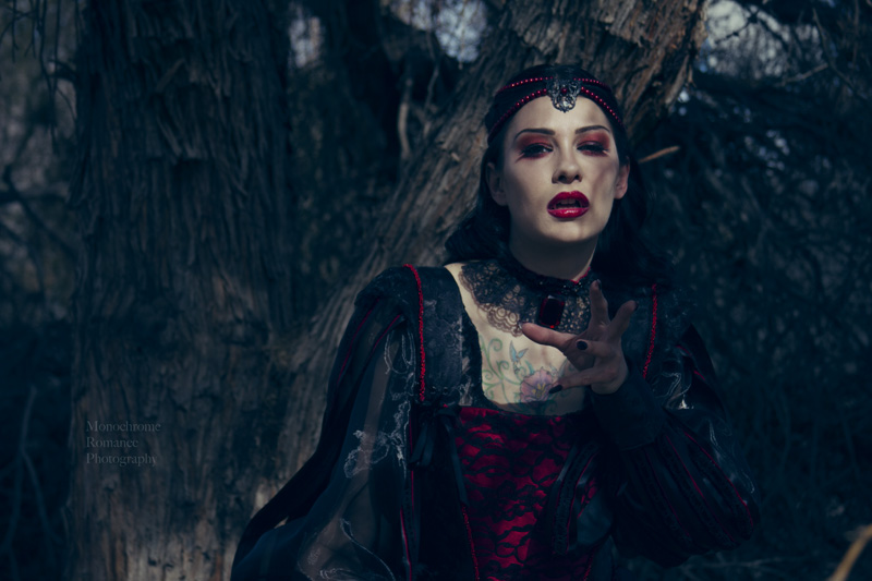 Female model photo shoot of MonochromeRomance in Sunset Park, makeup by Glamorous Mayhem