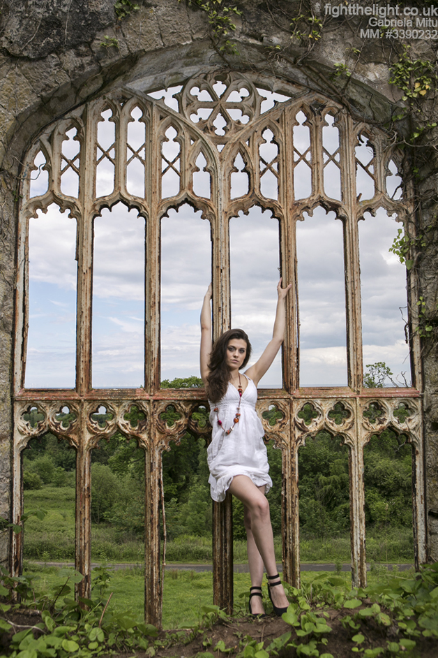 Female model photo shoot of GabrielaMitu in Gwrych Castle, Abergele, North Wales