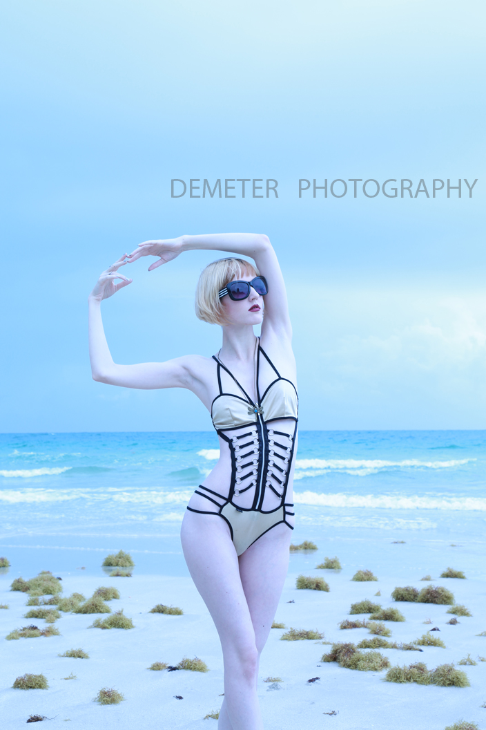 Male and Female model photo shoot of Demeter Photography and V Nixie in Miami Beach