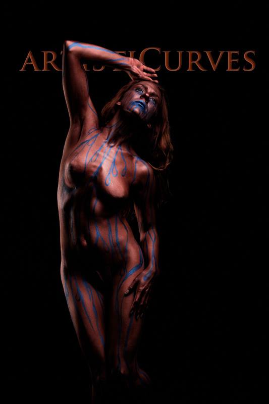 Male and Female model photo shoot of ArtistiCurves  and Amanda-Zombie Art, body painted by AC Bodypainter