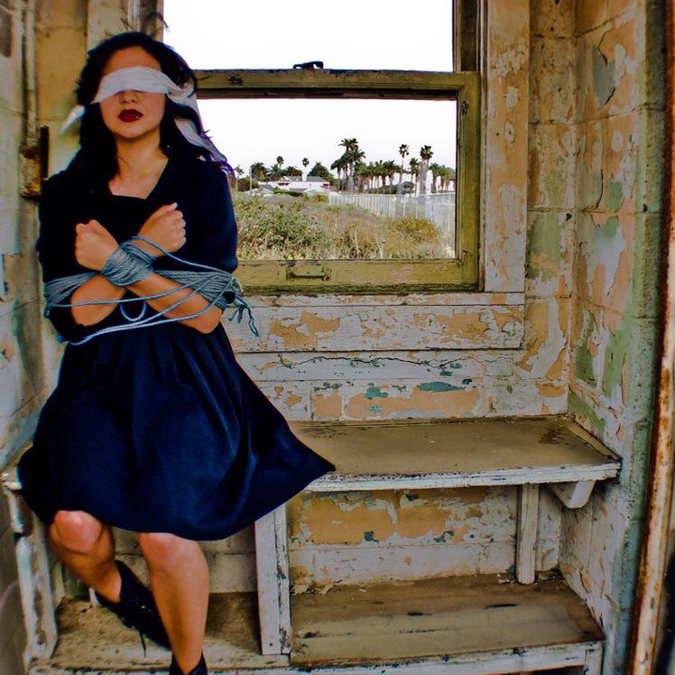 Female model photo shoot of laurachavezz by Feli Venture in Abandoned Shack