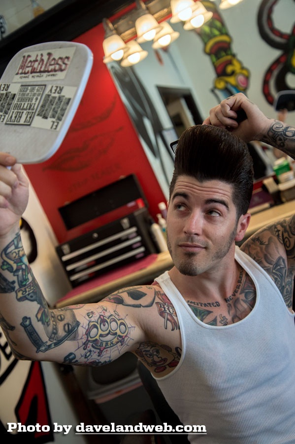 Male model photo shoot of Robbie BRAVO Bazzani in El Rey tattoo and barbershop