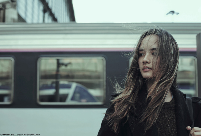 Female model photo shoot of Lucia G in Gare du Nord, Paris