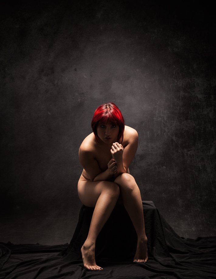 Male and Female model photo shoot of ArteLumen Nude and Minh-Ly in Studio