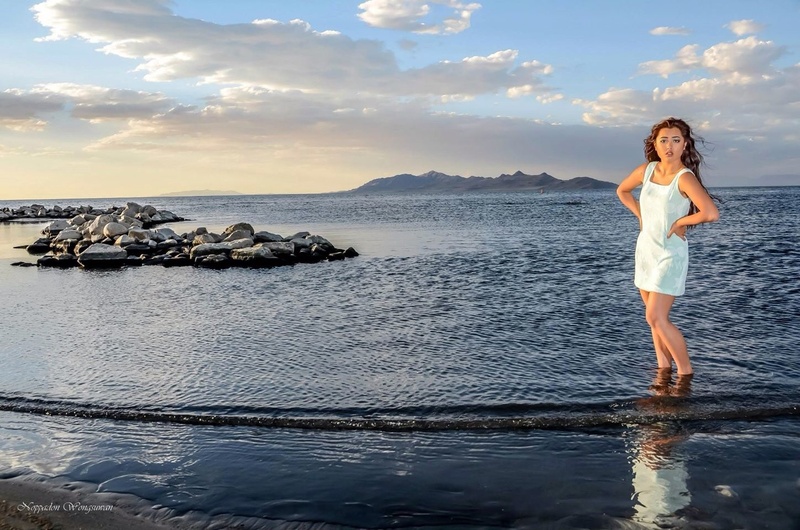 Female model photo shoot of Marisa Jewkes in The Great Salt Lake