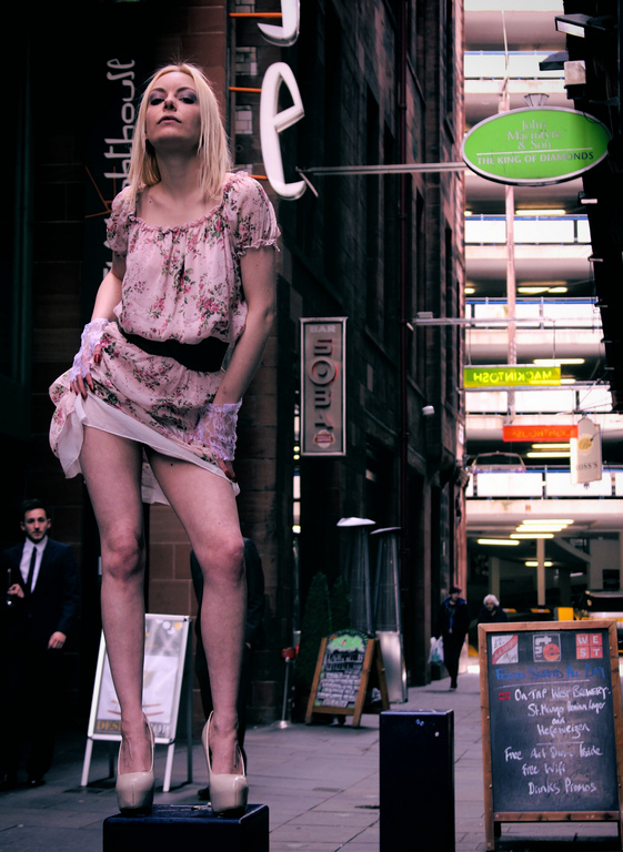 Female model photo shoot of Aurora Violet in Glasgow Central