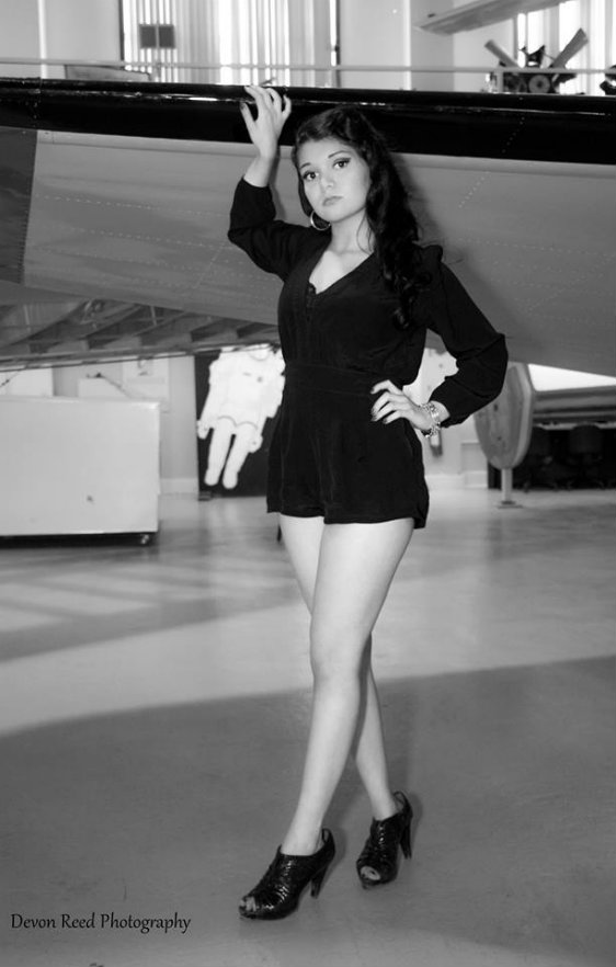 Female model photo shoot of FatimaM in Aero space museum