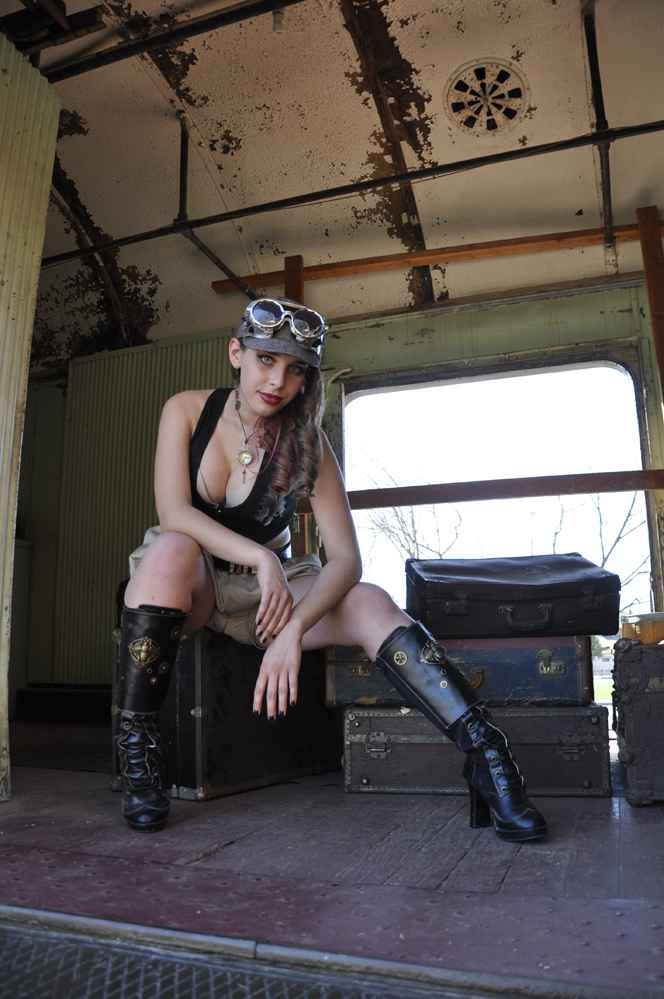 Female model photo shoot of Eiraina Ladell in Perris Train Museum