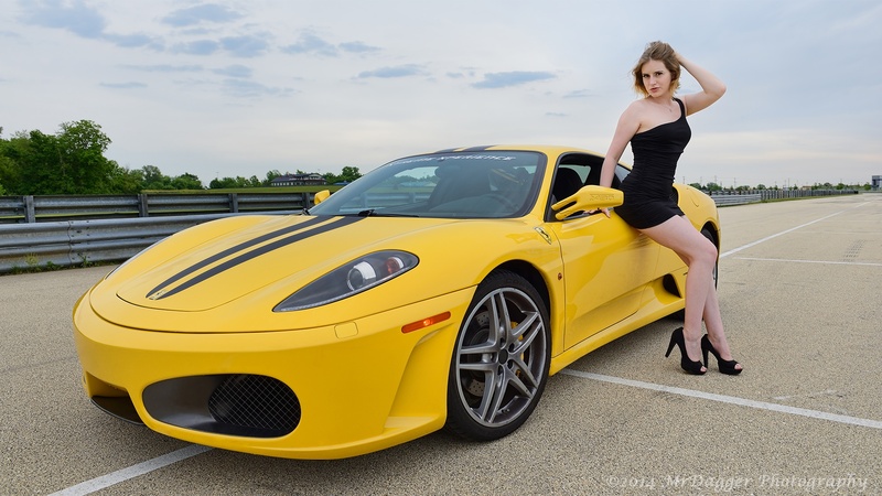 Male and Female model photo shoot of MrDagger Photography and JNLModel in Autobahn Raceway ILL