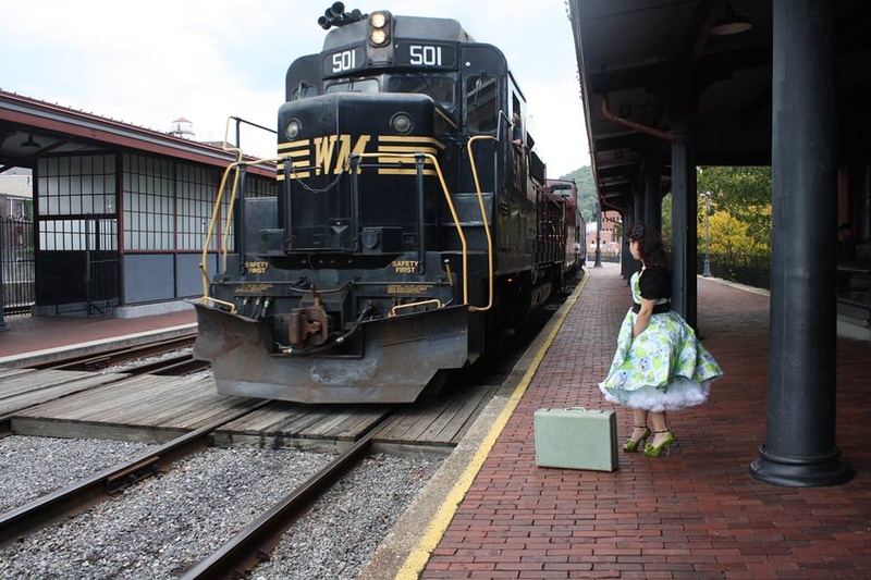 Female model photo shoot of Maisy Mae Miles in western md scenic railroad