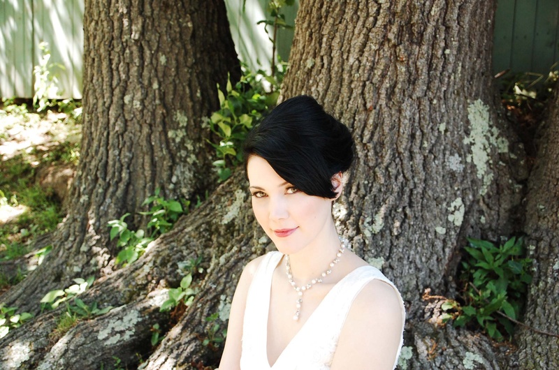 Female model photo shoot of Jacquelyn Marie, hair styled by NC Bridal Styling