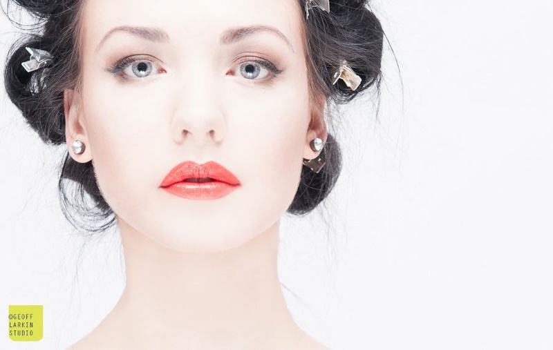 Female model photo shoot of Sarah London Makeup and Joy Kidston by Geoff Larkin Studio