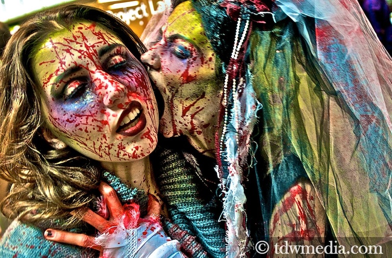 Female model photo shoot of AliThorn Couture in California Academy of Science Zombie NightLife