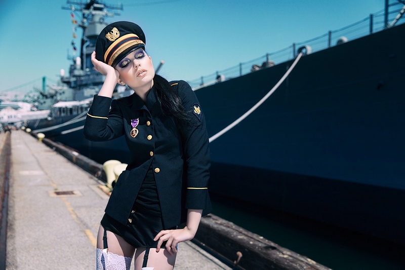 Female model photo shoot of IRENE MAR in USS IOWA
