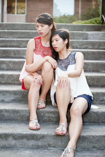 Female model photo shoot of Theresa T Pham and Cecilia Pham by Kenny Com in Civic Center Park