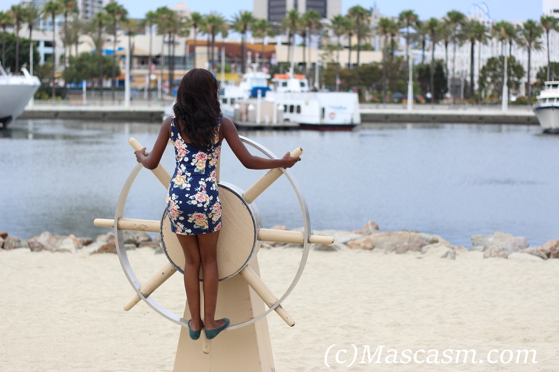 Male and Female model photo shoot of MascasM and keymara in Shoreline Aquatic Park, Long Beach CA