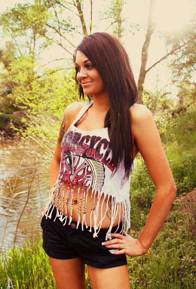 Female model photo shoot of Danica Craft in Sacramento River