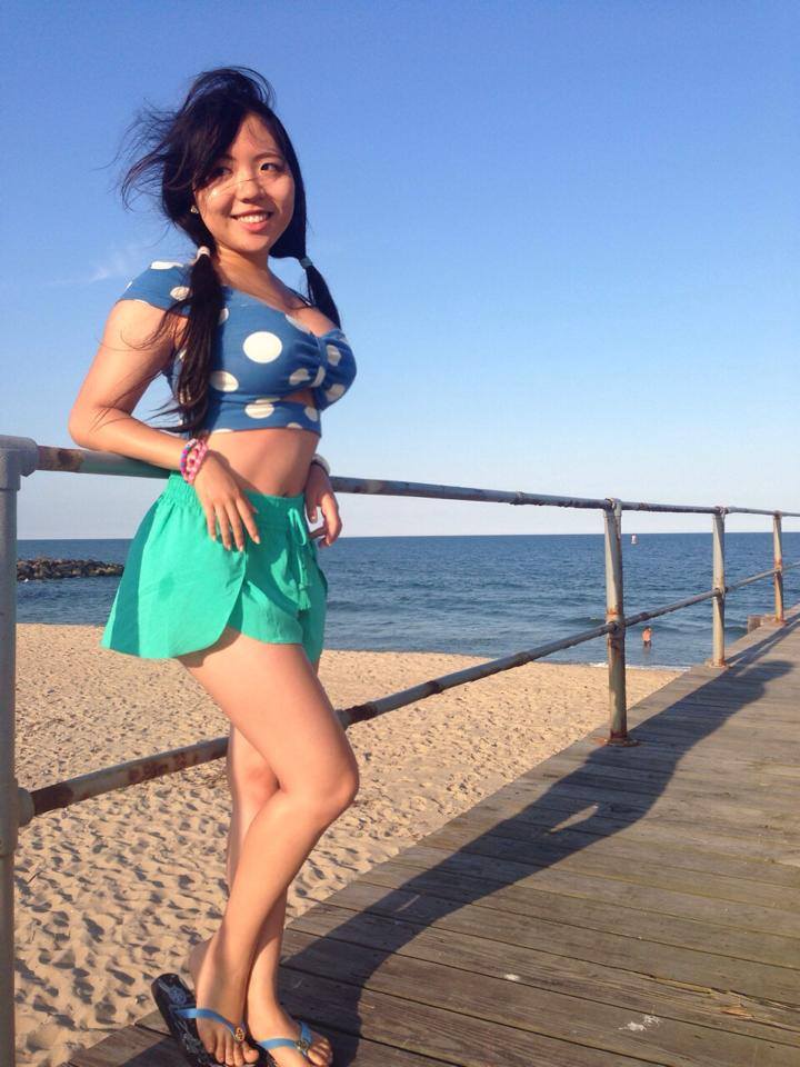 Female model photo shoot of Chelsea Su HIN Model in Belmar Beach, NJ