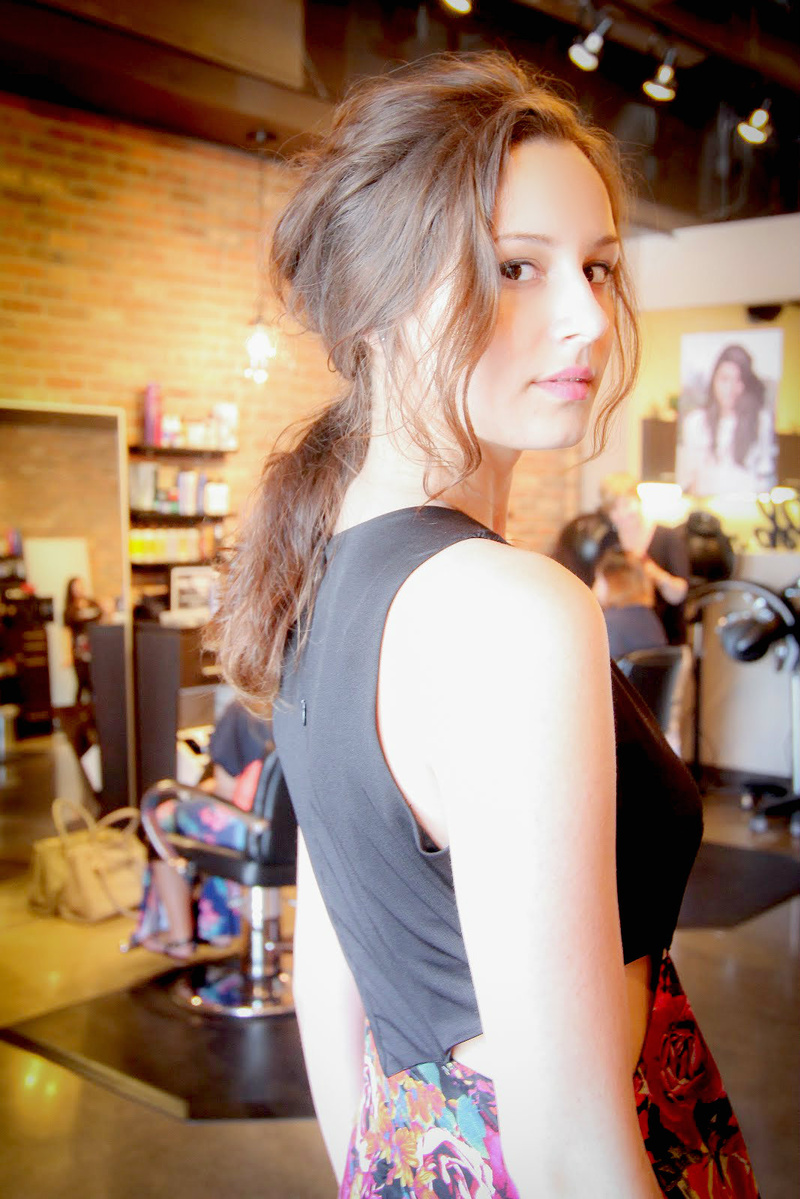 Female model photo shoot of Juliana Mariee in Salon Mango