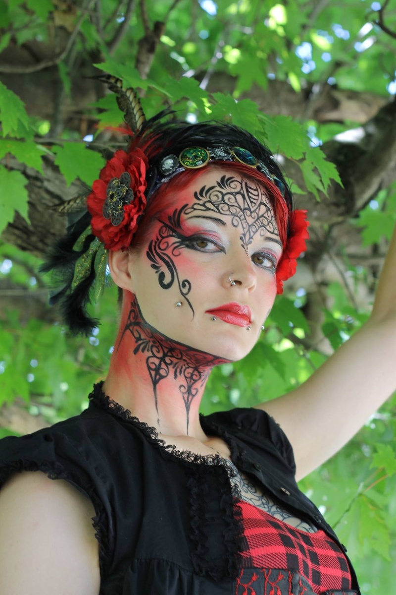 Female model photo shoot of Halainn, body painted by Katmandew FBA