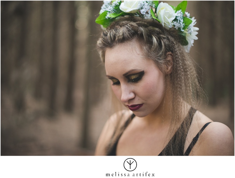 Female model photo shoot of melissa artifex, makeup by Ash Walker