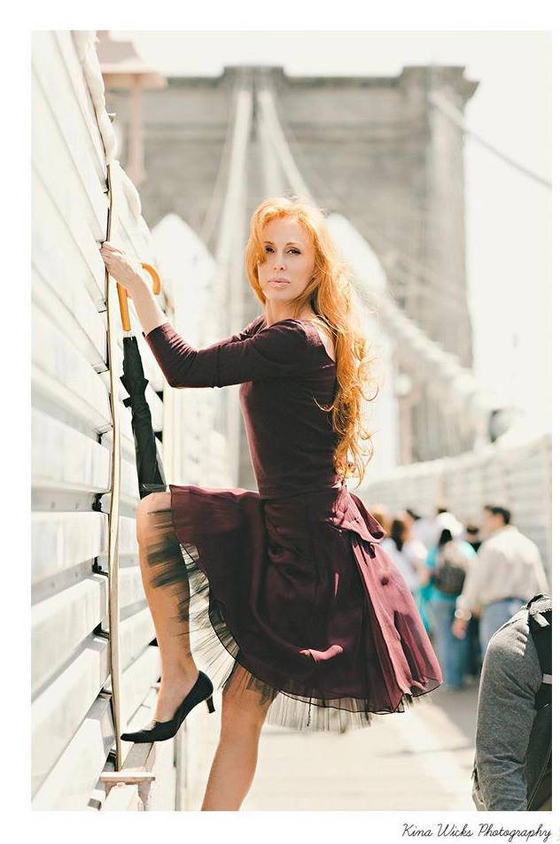 Female model photo shoot of Julie Lamb by Kina Wicks in Brooklyn Bridge NY