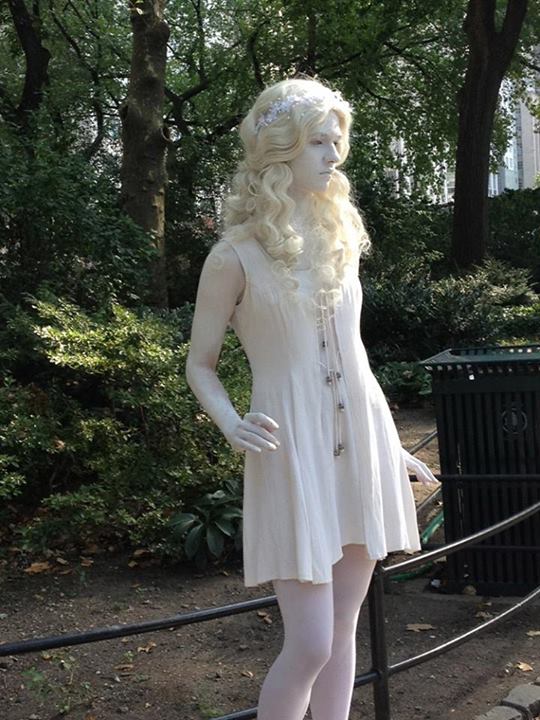 Female model photo shoot of LivingStatueGalatea in Central Park