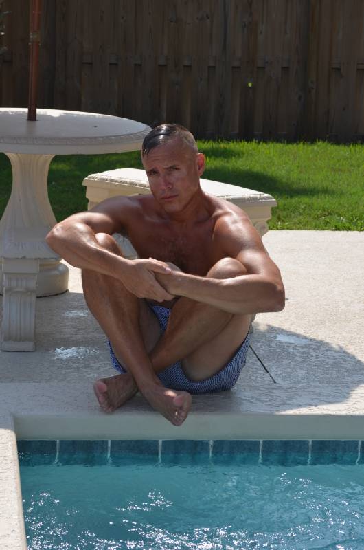 Male model photo shoot of Tony Scarpelli in By the Pool