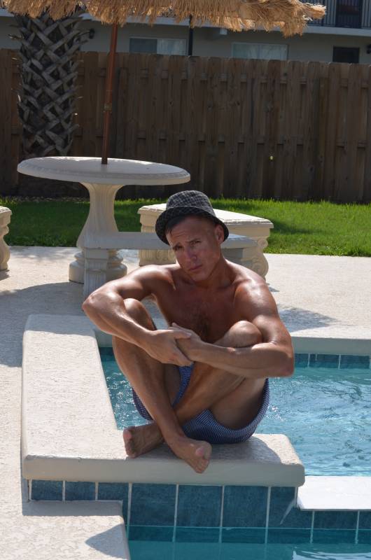 Male model photo shoot of Tony Scarpelli in By the Pool