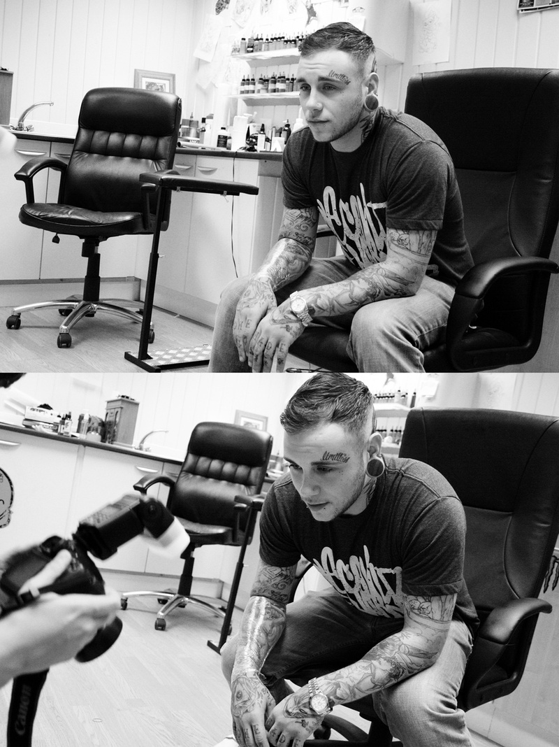 Male model photo shoot of Kurt Rees in Cut Throat Tattoos