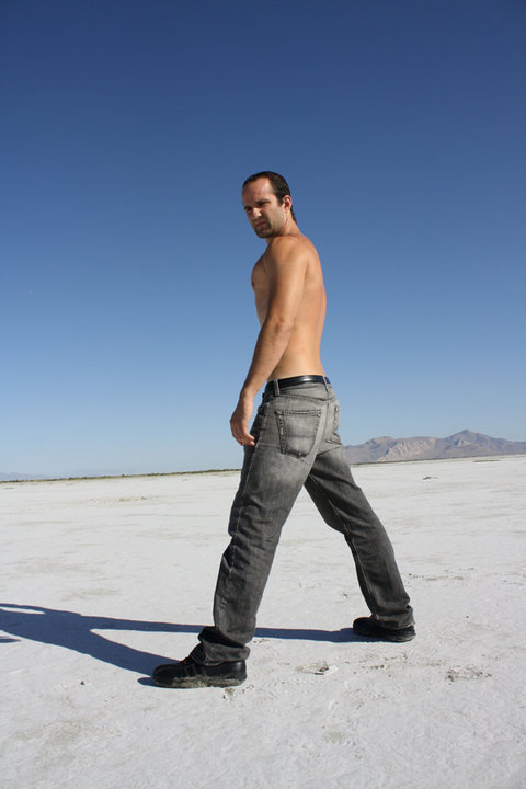 Male model photo shoot of Theo Flapjacks in Salt Flats Utah