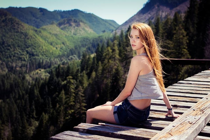 Female model photo shoot of Chelsea Craze in Vance Creek Bridge, Washington