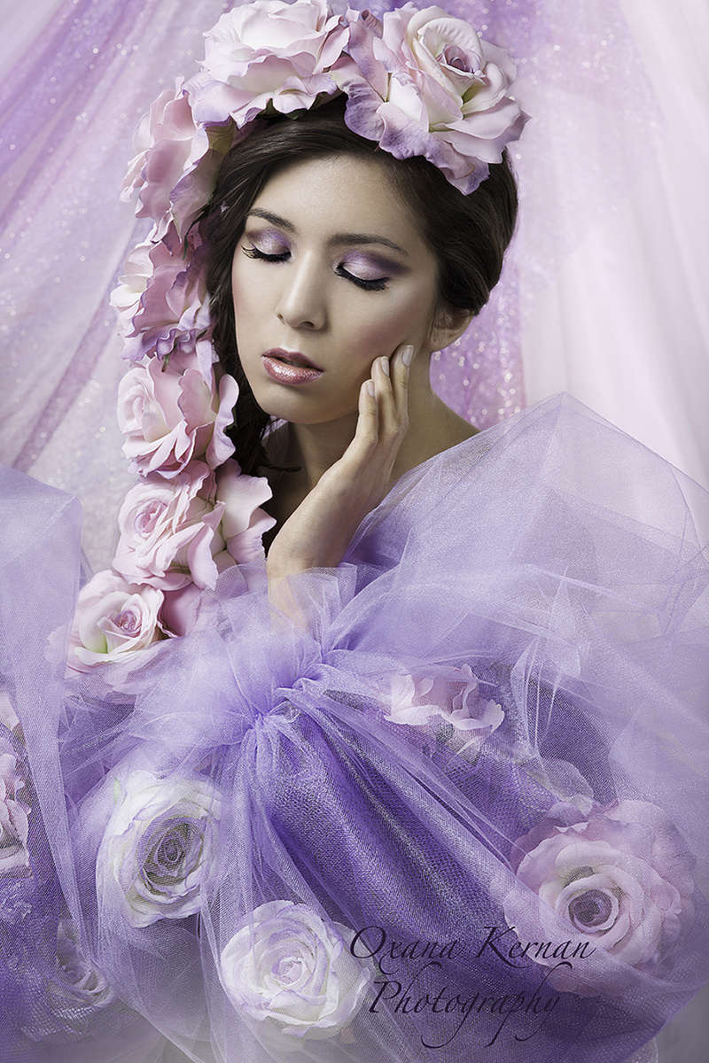 Female model photo shoot of Oxana Kernan  and IDiivil in Los Angeles , makeup by Oxana Kernan 
