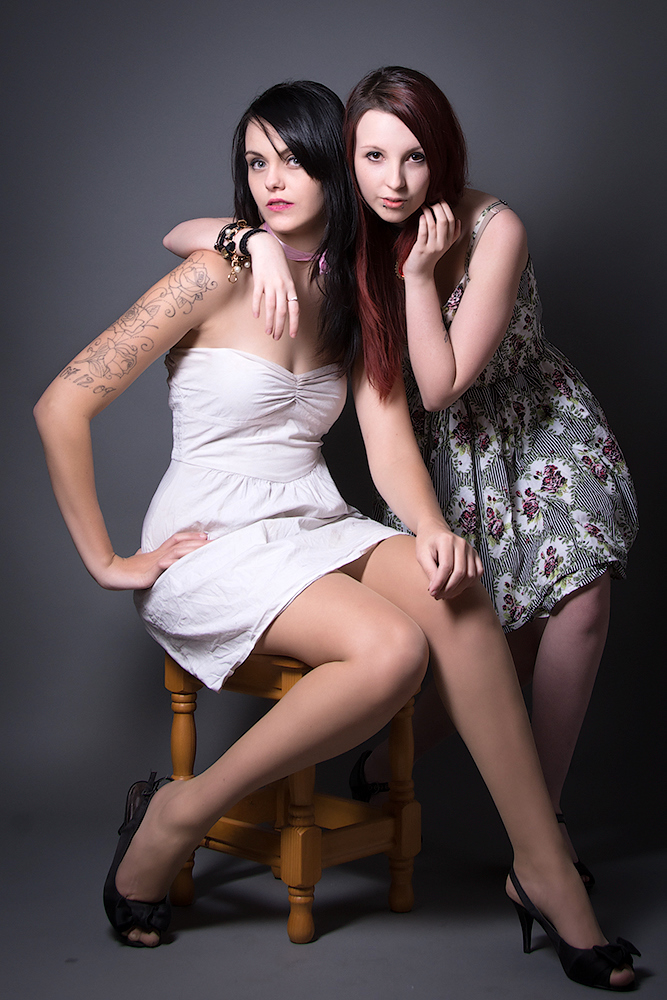 Female model photo shoot of BeccaLeanne and KristyleeS by StrobeBris