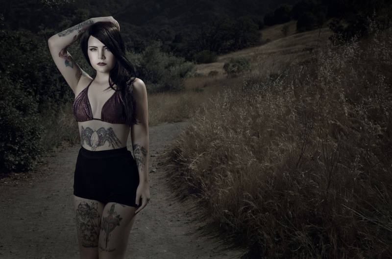 Female model photo shoot of Alectra  in Malibu Creek