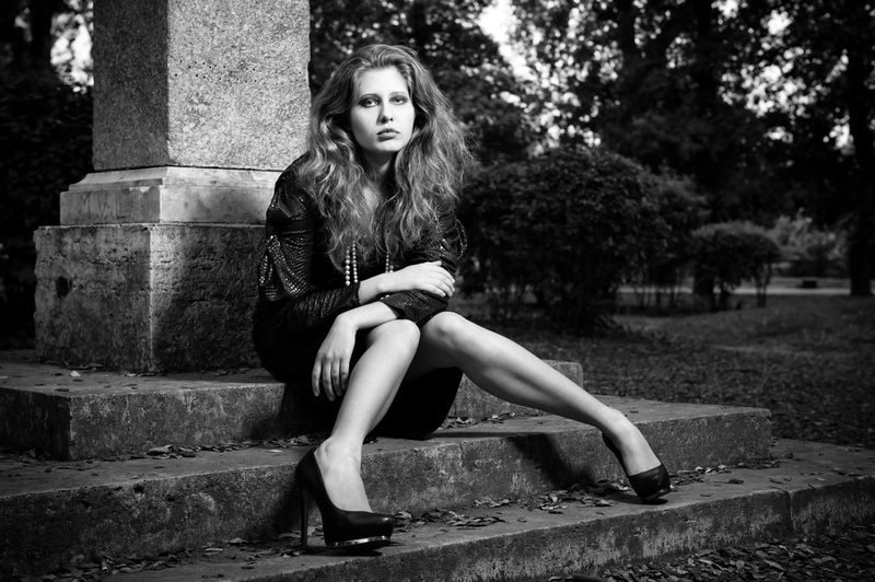 Female model photo shoot of DanyMakeUp in Villa Borghese (Rome)
