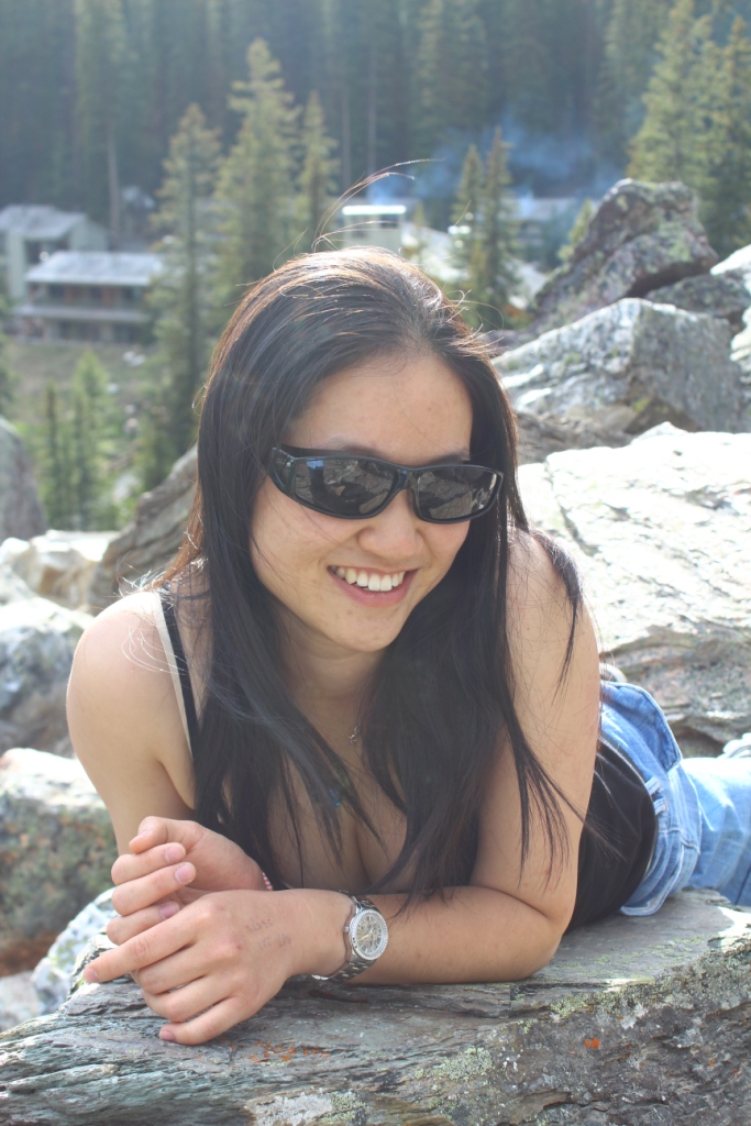 Female model photo shoot of al_godnessmary in Moraine Lake, AB, Canada