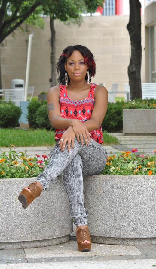 Female model photo shoot of LashayBrown in Downtown Dallas