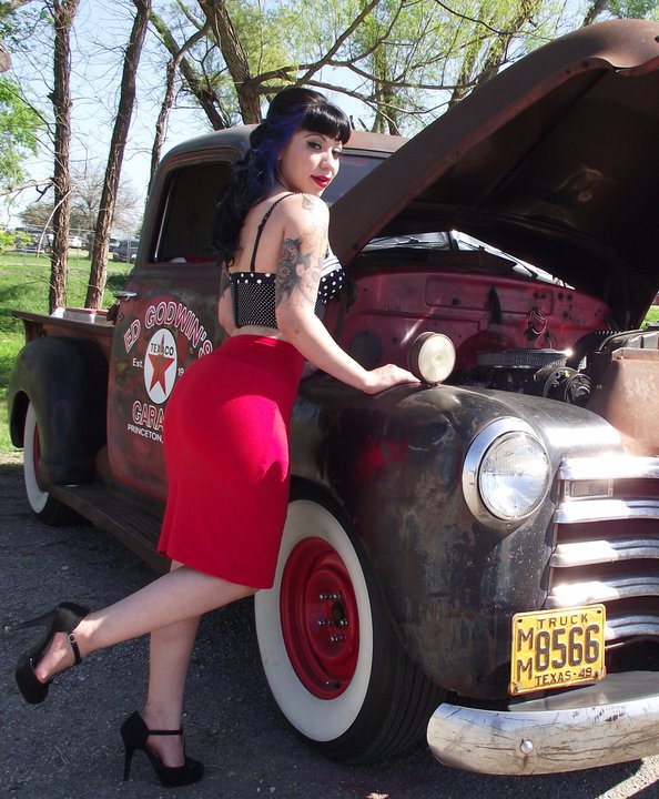 Female model photo shoot of StormyLAmour in Lonestar Roundup Car Show