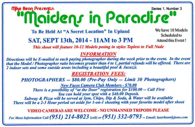 Sept 13th Maidens In Paradise Upland Ca