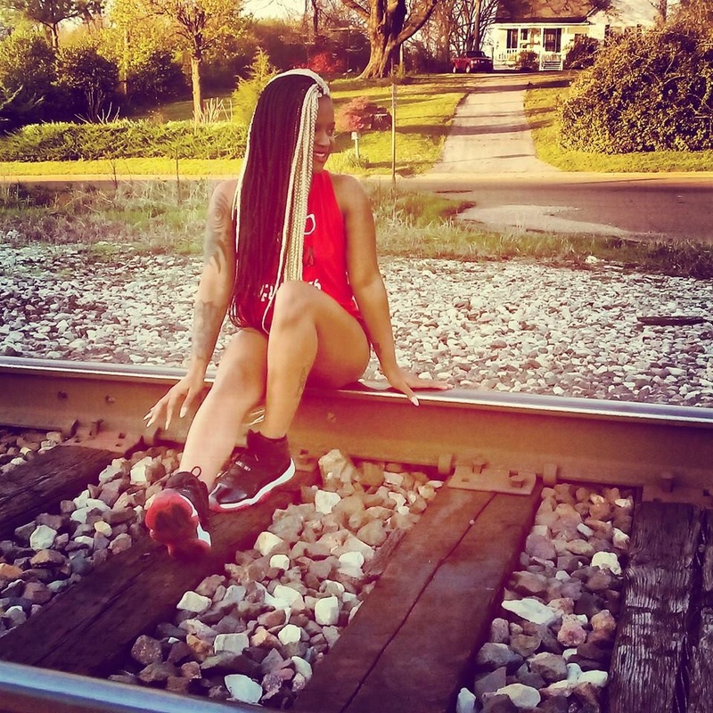 Female model photo shoot of Ariel Senise in Mississippi railroad tracks