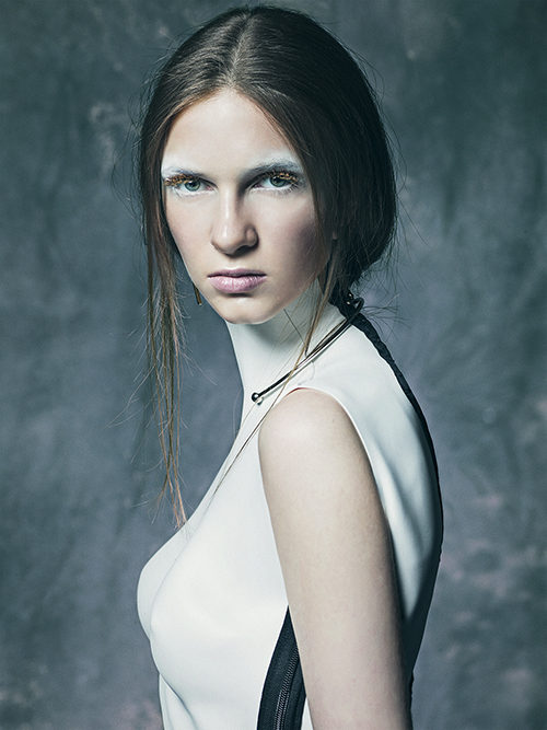 Female model photo shoot of Mica makeup in New York