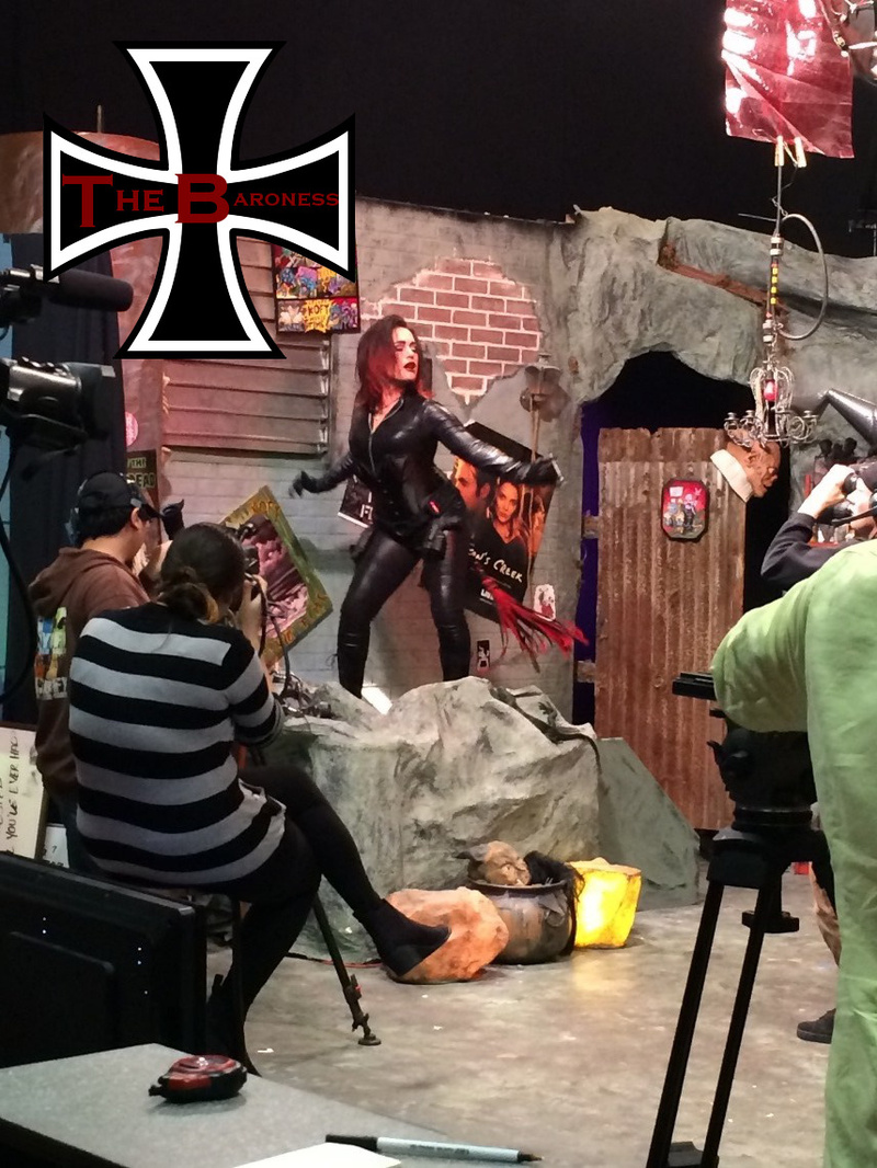 Female model photo shoot of TheBaroness in KOFY TV 20, San Francisco, CA, makeup by Becky Brazier