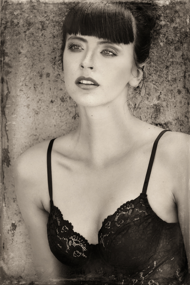 Female model photo shoot of Erin Holmes by Luettke Studio in Toledo, Ohio, makeup by Elizabeth Arden Markham