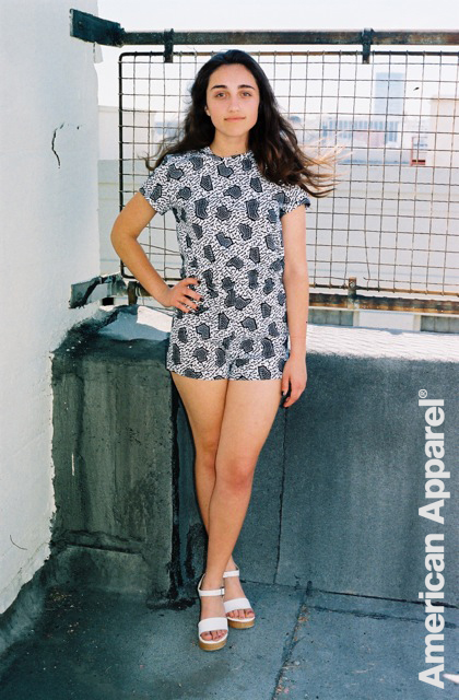 Female model photo shoot of karlihalberg in American Apparel Warehouse
