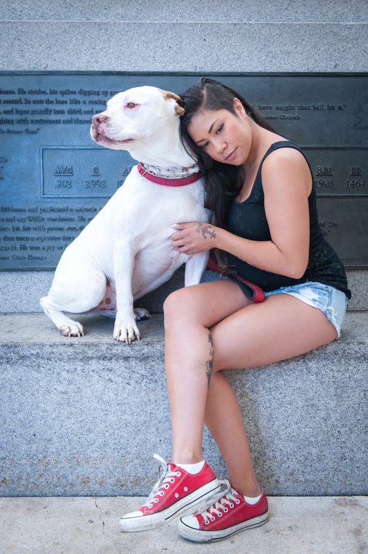 Female model photo shoot of Mindee Cruz by JamesMancusi in AT&T Park.