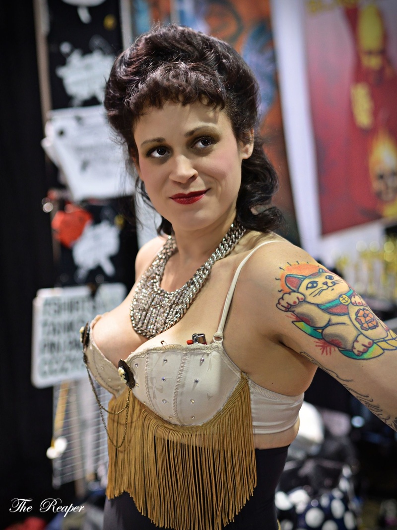 Male and Female model photo shoot of Reaper Photography  and Reggie Bugmuncher in Philly Tattoo Show - Feb 2014