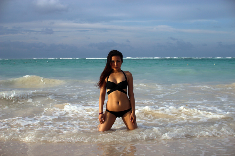 Female model photo shoot of Hanh Bui in Bavaro Beach, Dominican Republic
