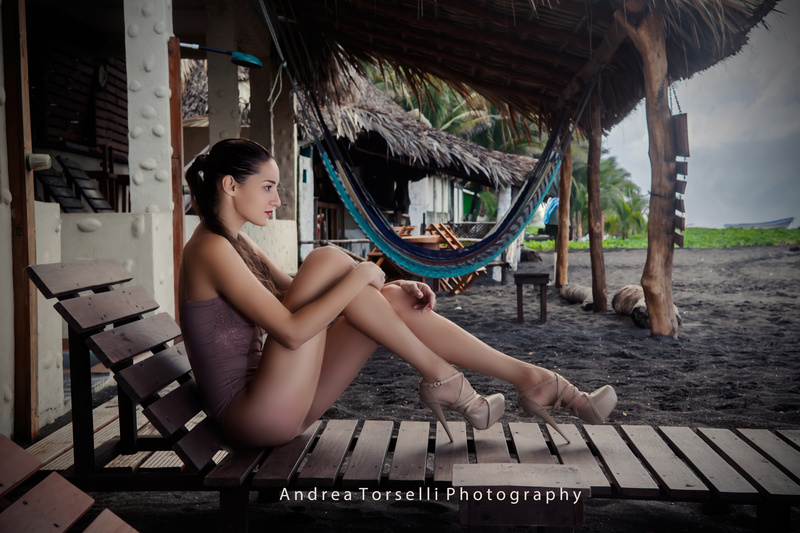 Female model photo shoot of Andrea Torselli and Maia Cabral in Monterrico Beach, Guatemala