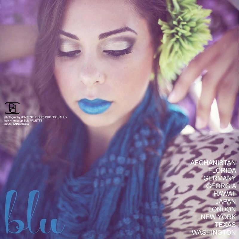 Female model photo shoot of BLU palette